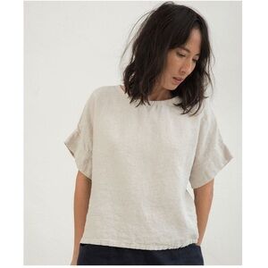 Green linen handmade Elizabeth Suzann Georgia shirt